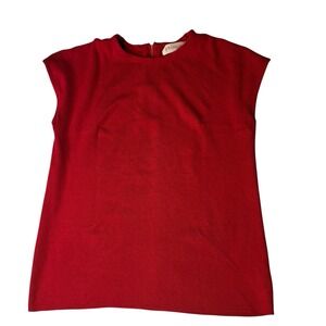 Philosophy Republic Clothing Red Knit Top Womens M Cap Sleeve BackZip Minimalist